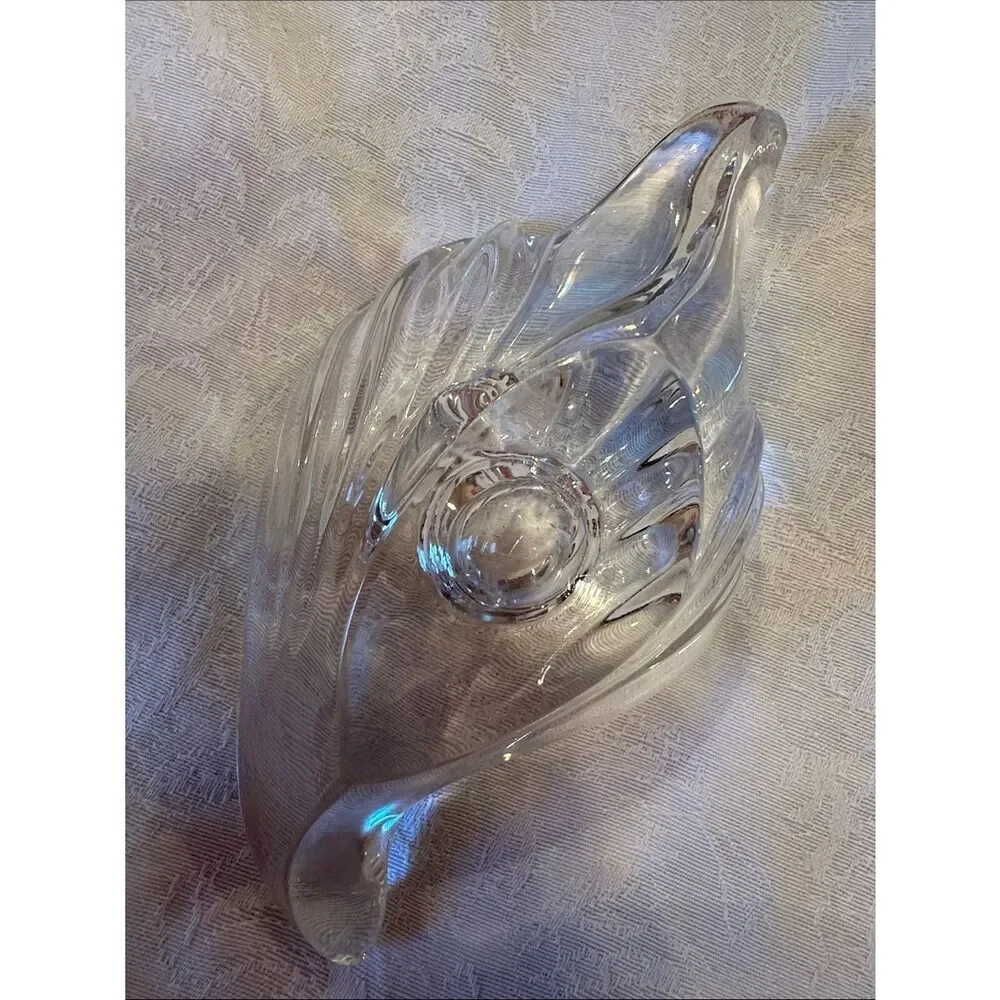 Gorham Vintage Full Lead Crystal Peace Dove Taper Candle Holder
